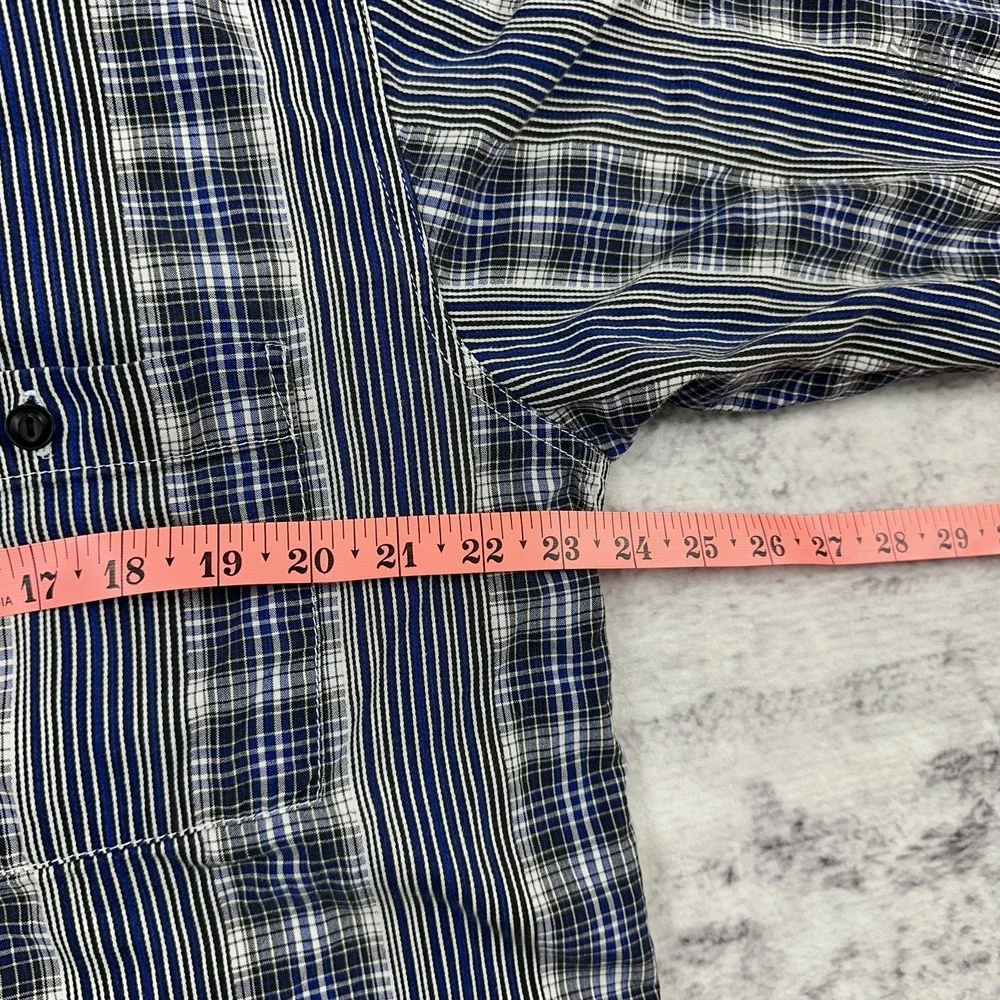Vintage Levi's Button Up Shirt Mens Large Blue Plaid Blue Tab Long Sleeve Cotton - Picture 9 of 11